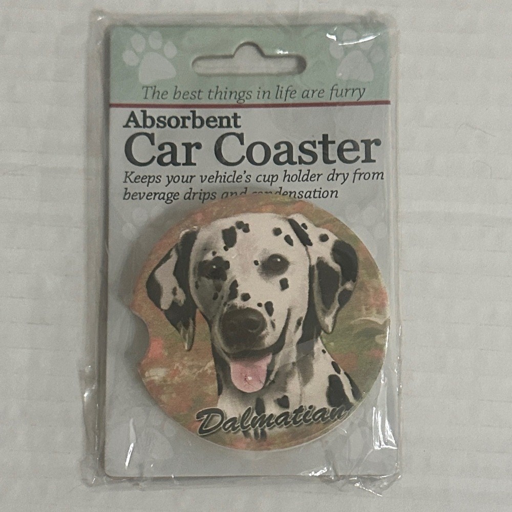 Absorbent Car Coaster Dalmatian Dog Print Stone‎ Cup Holder Insert 231-47